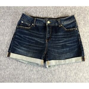 Time and Tru Cuffed Hem Denim Shorts Size 10 Mid Rise Stretch